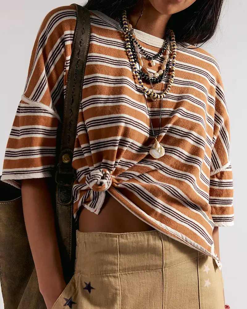 Free People Clean Rugby Tee | Almond