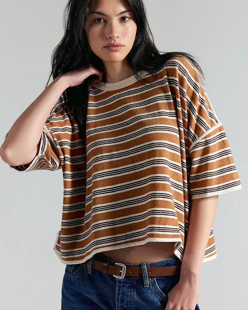 Free People Clean Rugby Tee | Almond
