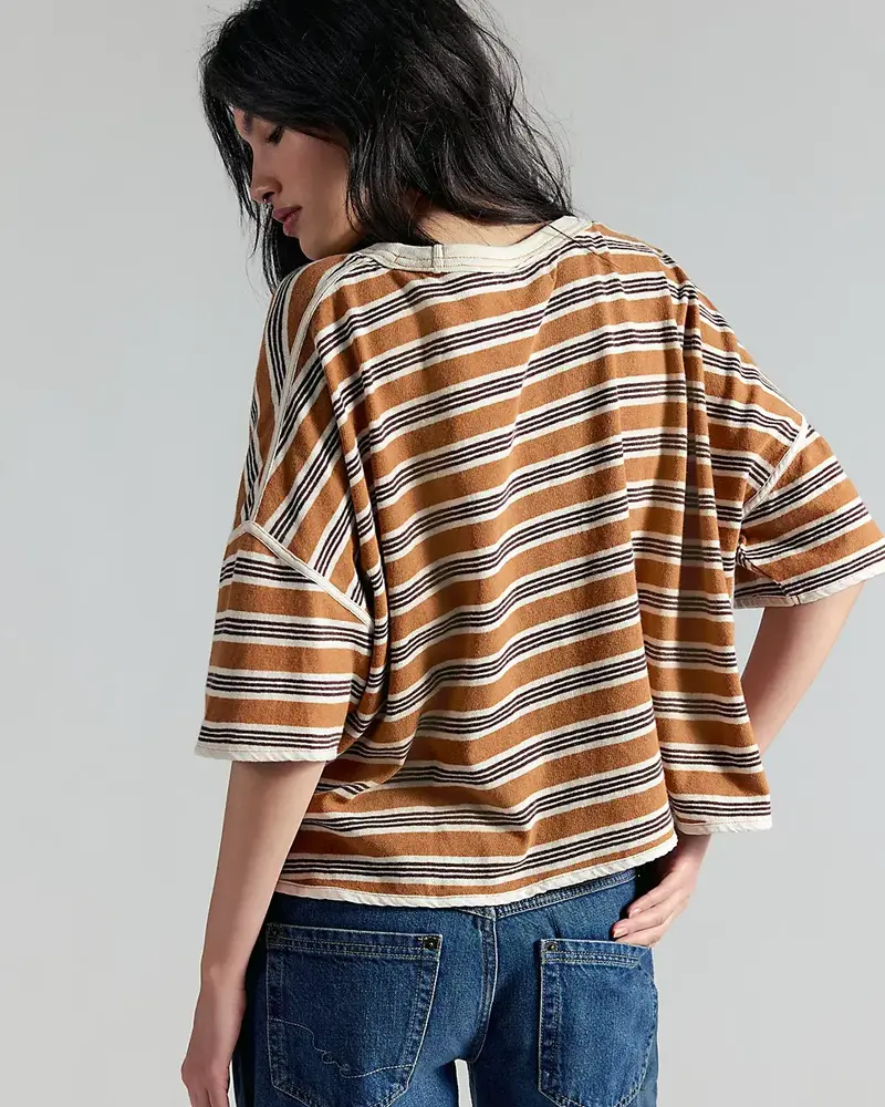 Free People Clean Rugby Tee | Almond