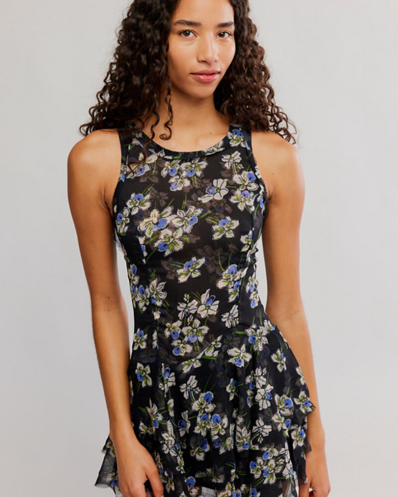 Free People Raven Printed Mini Dress | Midnight
