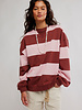 Free People Classic Striped Oversized Crewneck | Strawberry