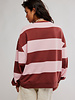 Free People Classic Striped Oversized Crewneck | Strawberry