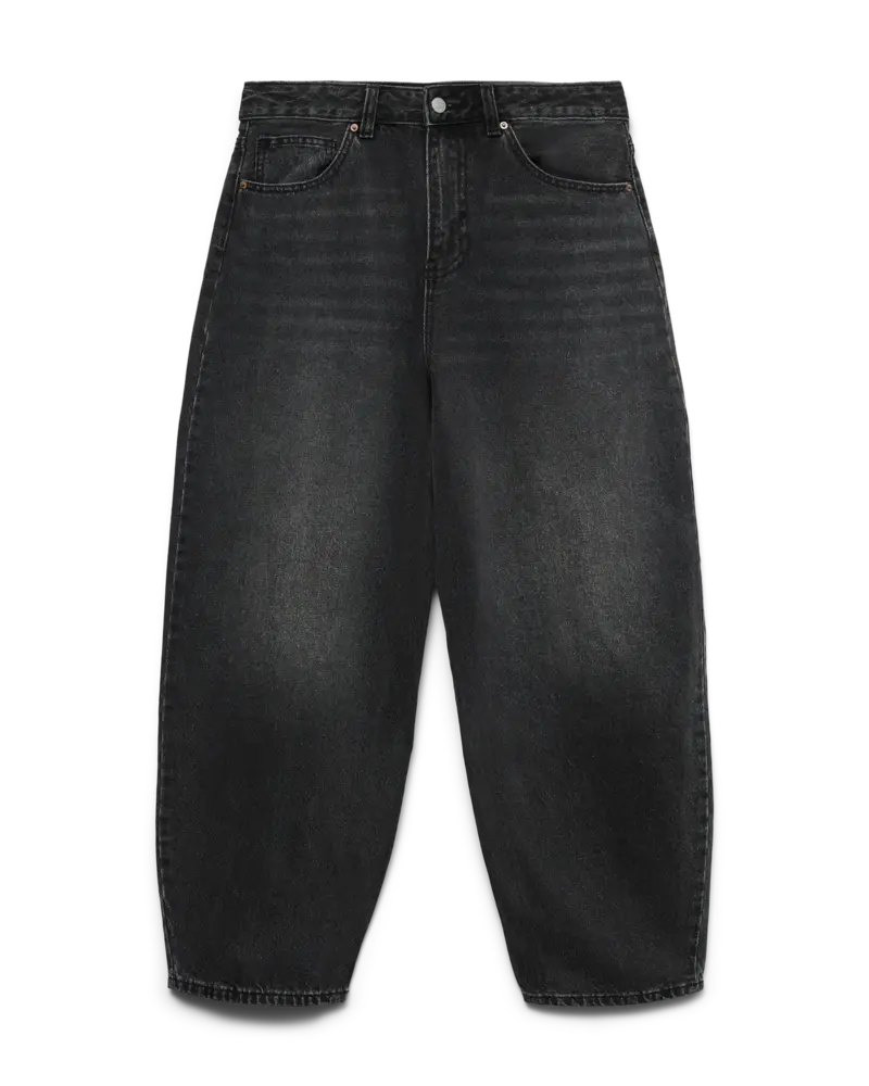 Vero Moda Billie High Rise Barrel Jean | Black 32 Inseam