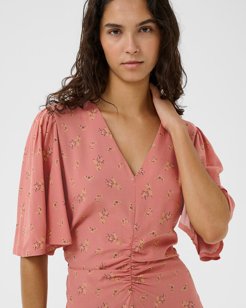 Arjana Ruching Dress | Rose