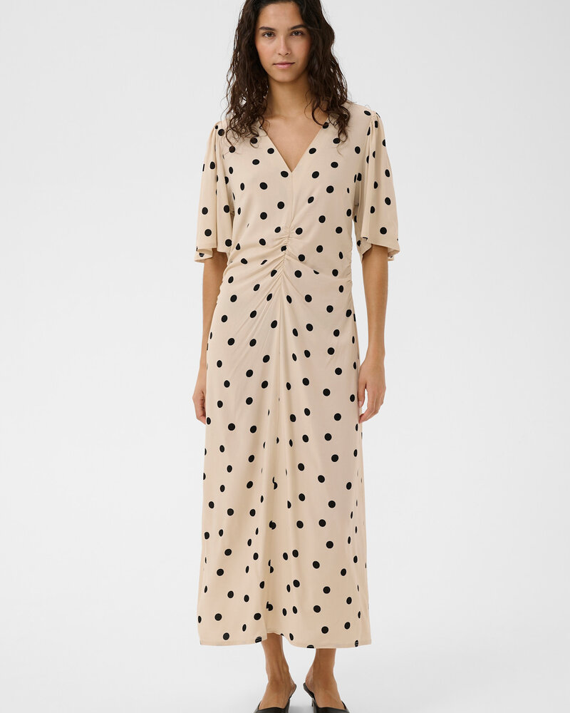 Arjana Ruching Dress | Polka Dot