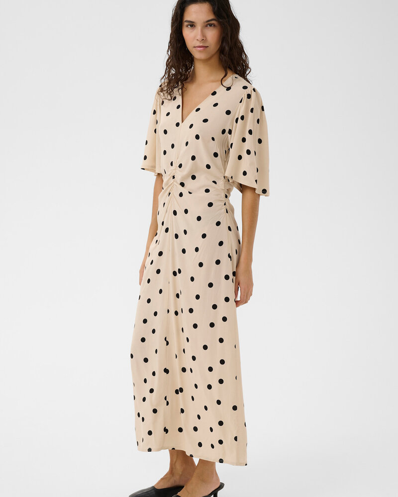 Arjana Ruching Dress | Polka Dot