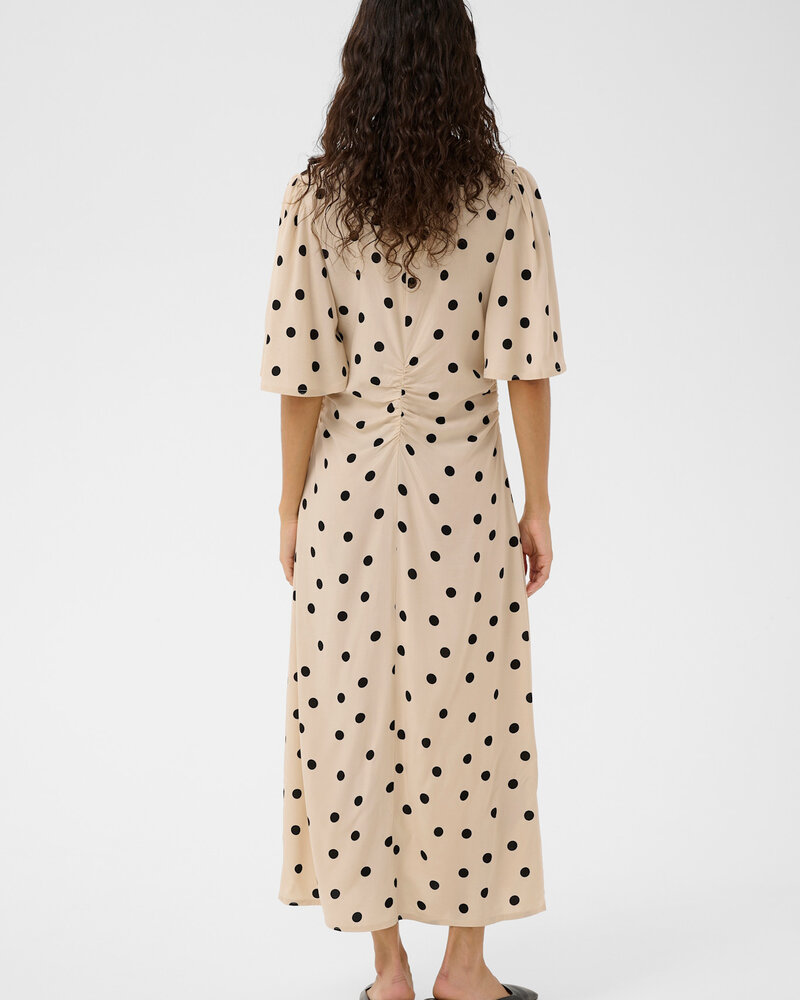 Arjana Ruching Dress | Polka Dot