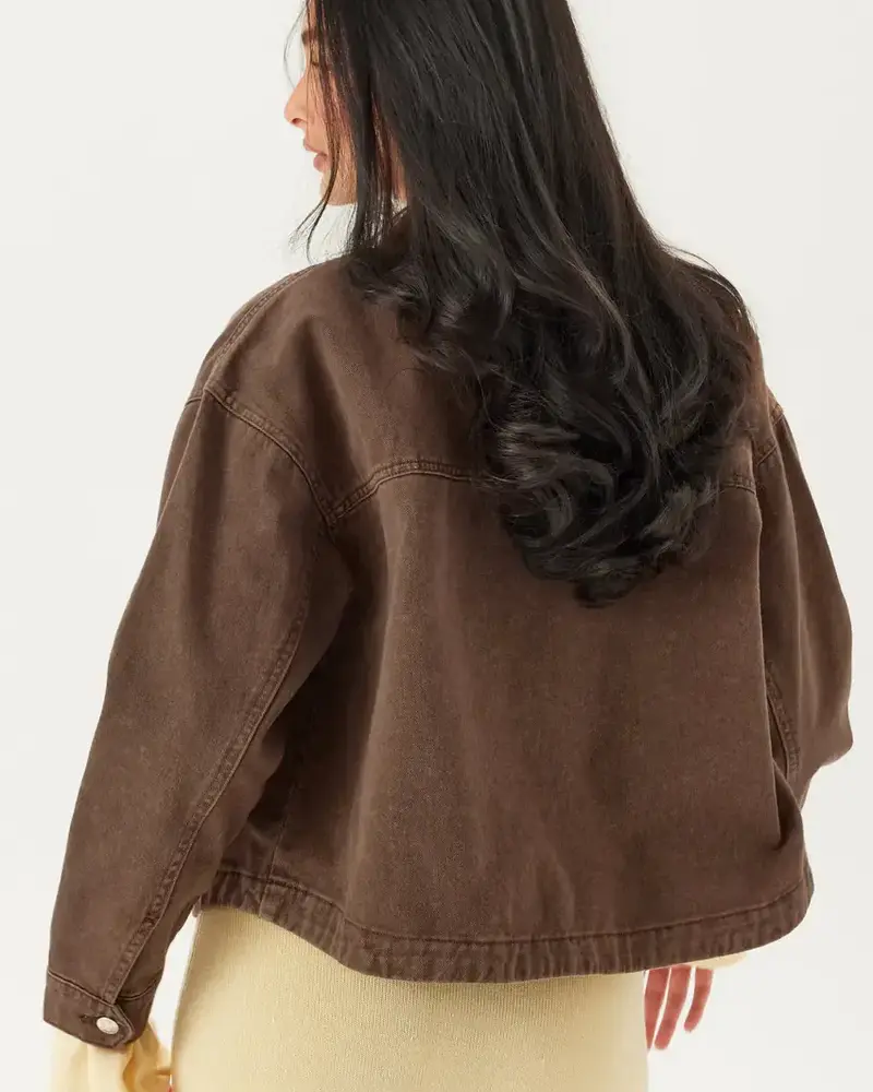Vero Moda Jamie Denim Shacket | Chocolate
