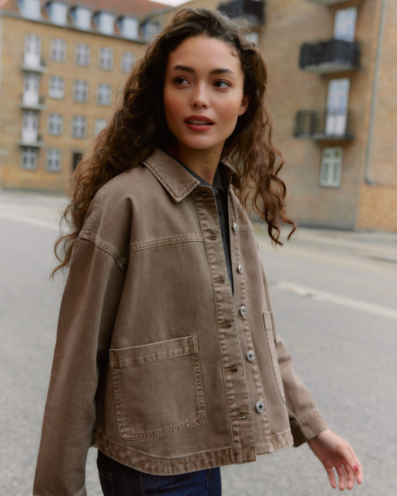 Vero Moda Jamie Denim Shacket | Chocolate