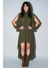 Heidi High Low Halter Dress | Olive