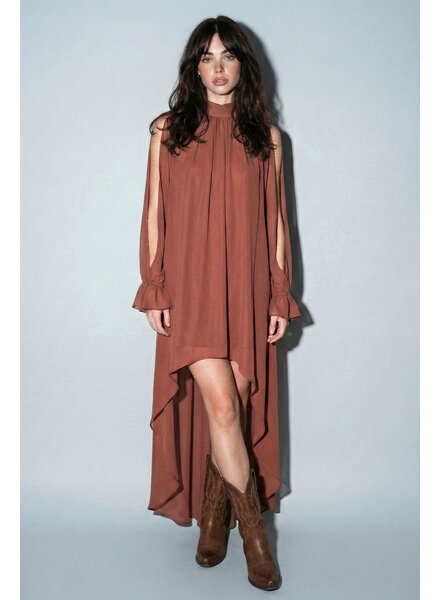 Heidi High Low Halter Dress | Mauve