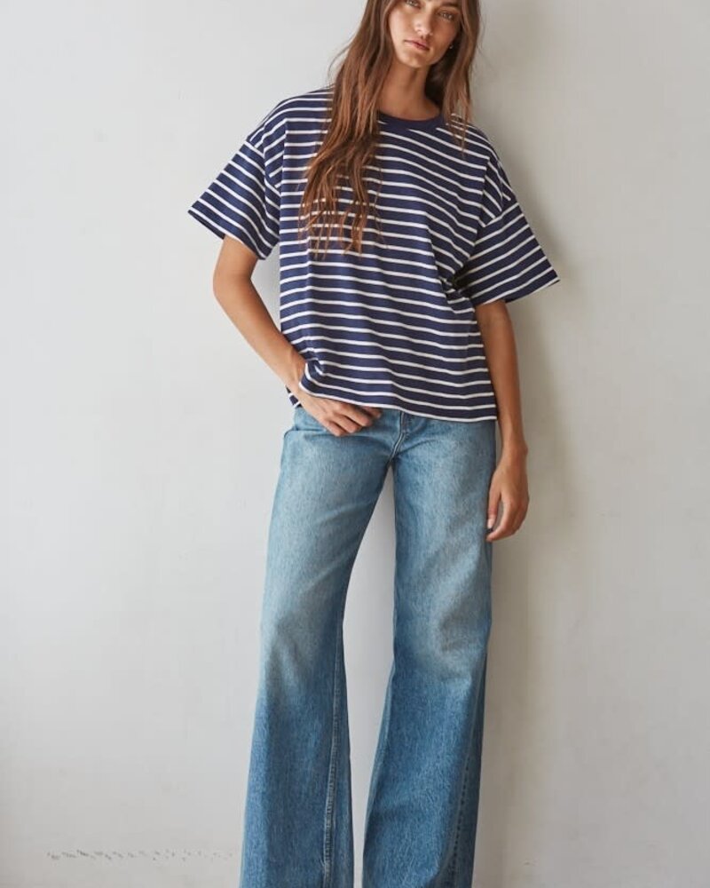Landon Striped Tee | Navy Stripe