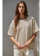 Landon Striped Tee | Chocolate Stripe