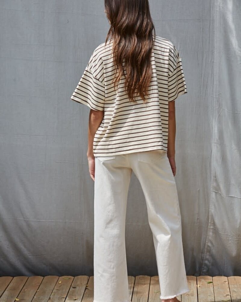 Landon Striped Tee | Chocolate Stripe