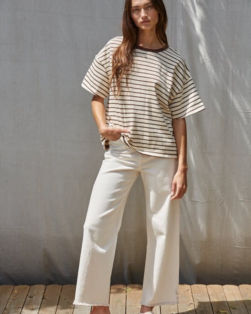 Landon Striped Tee | Chocolate Stripe