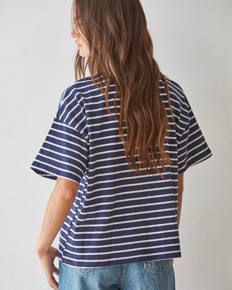 Landon Striped Tee | Navy Stripe