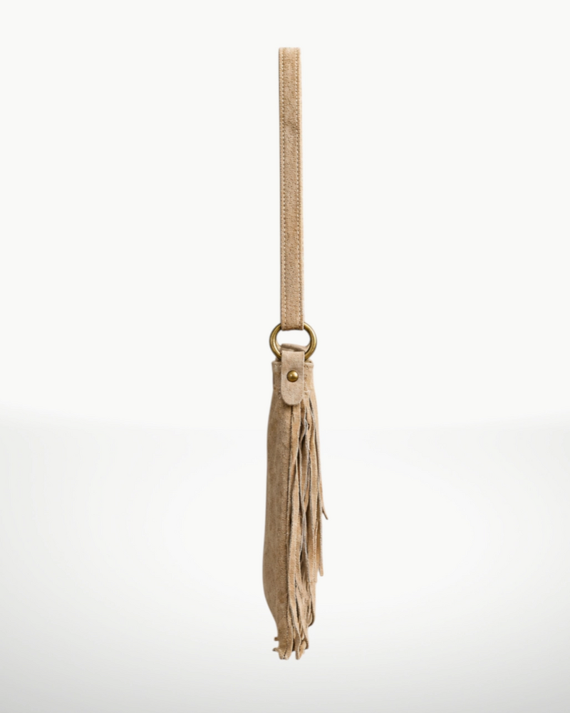 Keri Suede Leather Crossbody Bag | Taupe