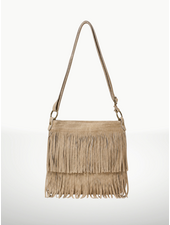 Keri Suede Leather Crossbody Bag | Taupe