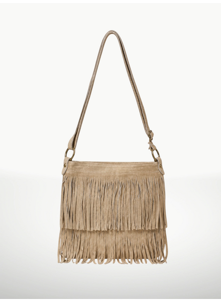 Keri Suede Leather Crossbody Bag | Taupe