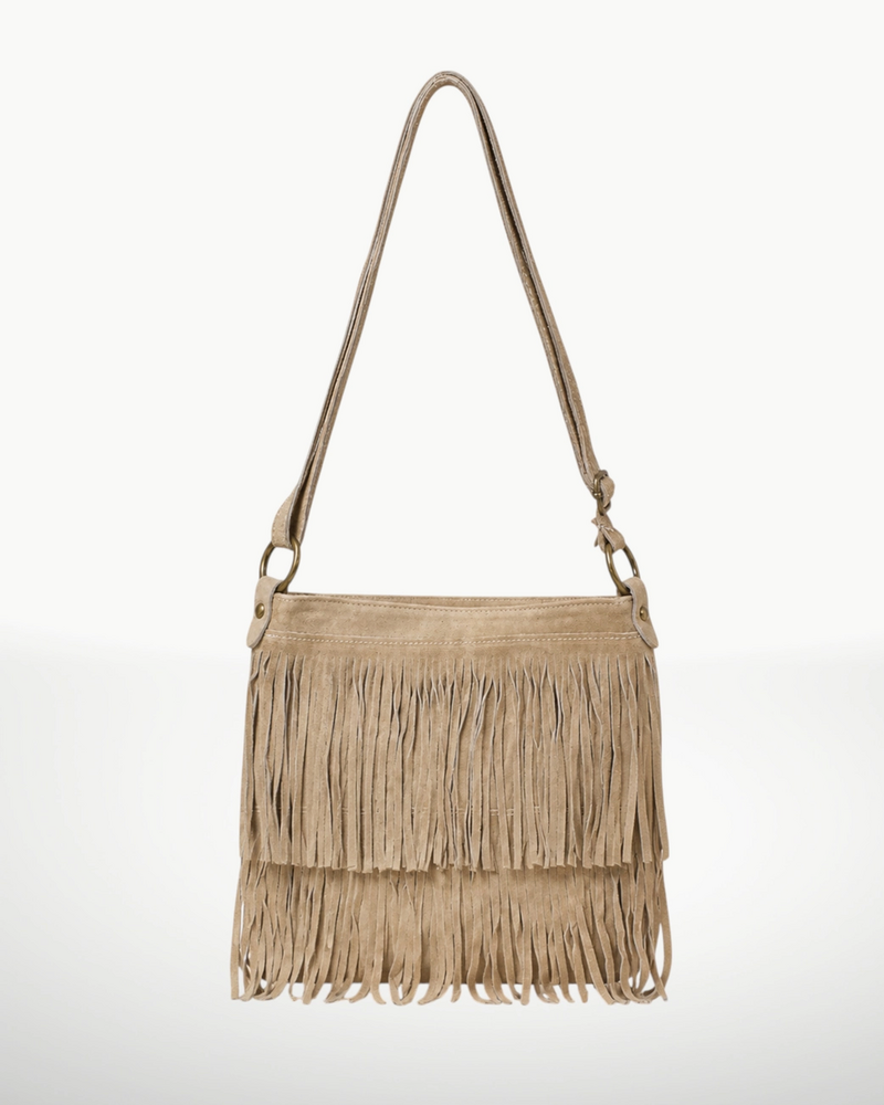 Keri Suede Leather Crossbody Bag | Taupe