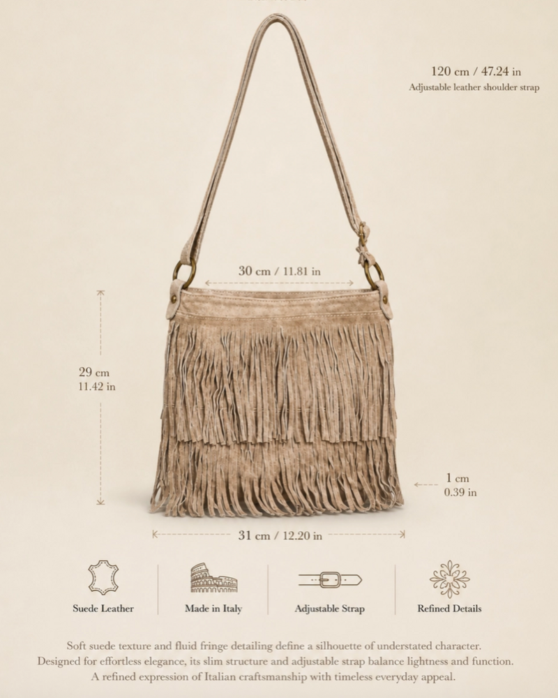 Keri Suede Leather Crossbody Bag | Taupe