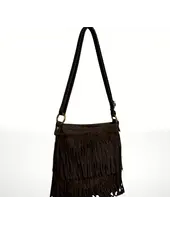 Keri Suede Leather Crossbody Bag | Coffee