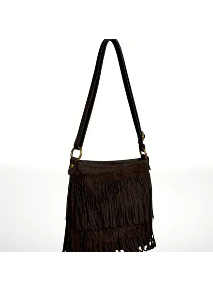 Keri Suede Leather Crossbody Bag | Coffee