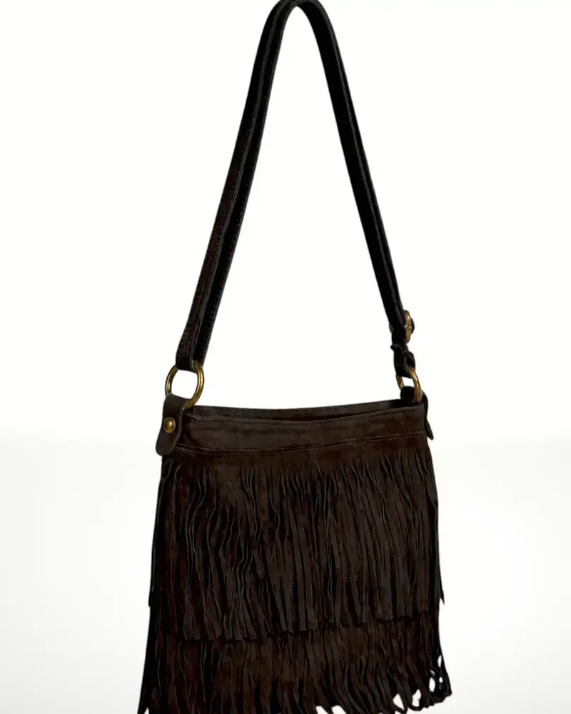 Keri Suede Leather Crossbody Bag | Coffee