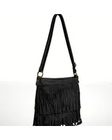 Keri Suede Leather Crossbody Bag | Black