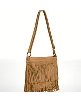 Keri Suede Leather Crossbody Bag | Brown