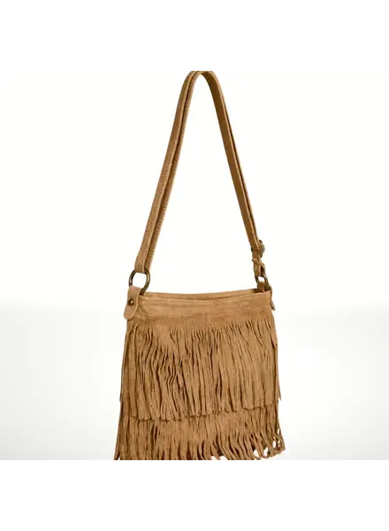 Keri Suede Leather Crossbody Bag | Brown