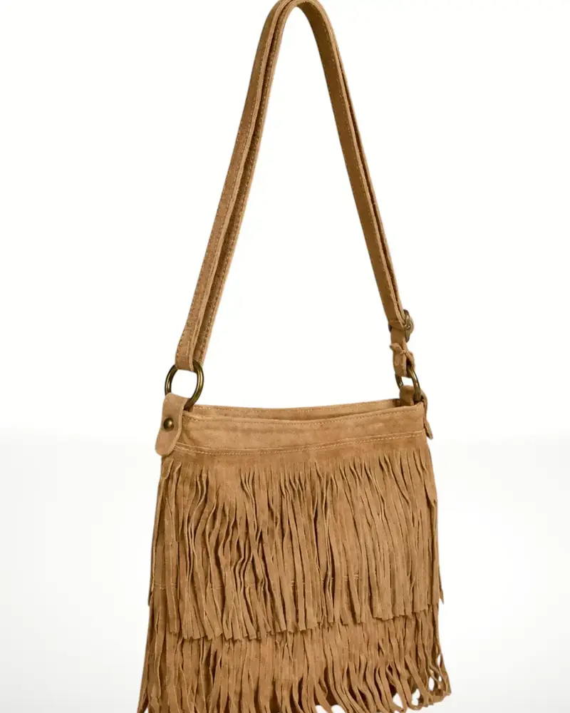 Keri Suede Leather Crossbody Bag | Brown