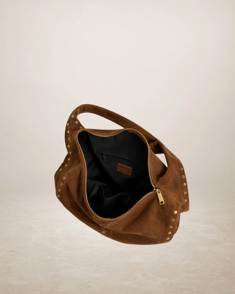 Kaden Suede Leather Bag | Brown