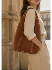 Kaden Suede Leather Bag | Brown