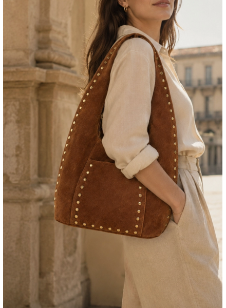 Kaden Suede Leather Bag | Brown