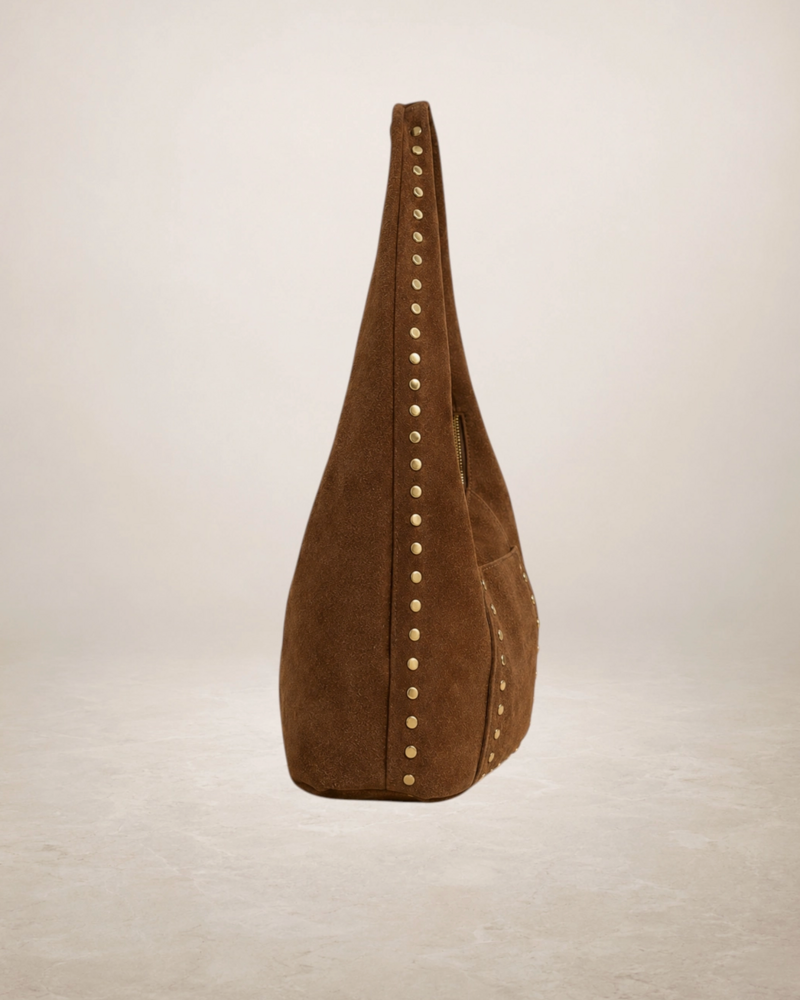 Kaden Suede Leather Bag | Brown