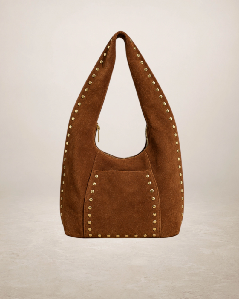 Kaden Suede Leather Bag | Brown