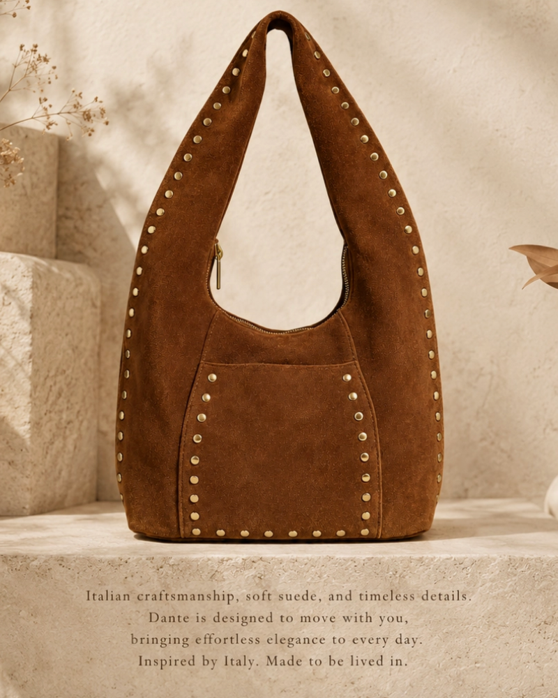 Kaden Suede Leather Bag | Brown