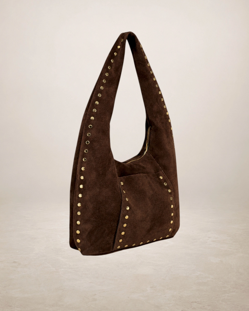Kaden Suede Leather Bag | Coffee