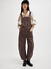 Free People Good Luck Barrel Overalls | Chocolate