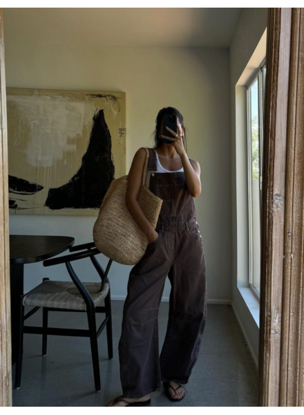 Free People Good Luck Barrel Overalls | Chocolate