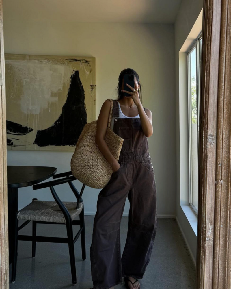 Free People Good Luck Barrel Overalls | Chocolate