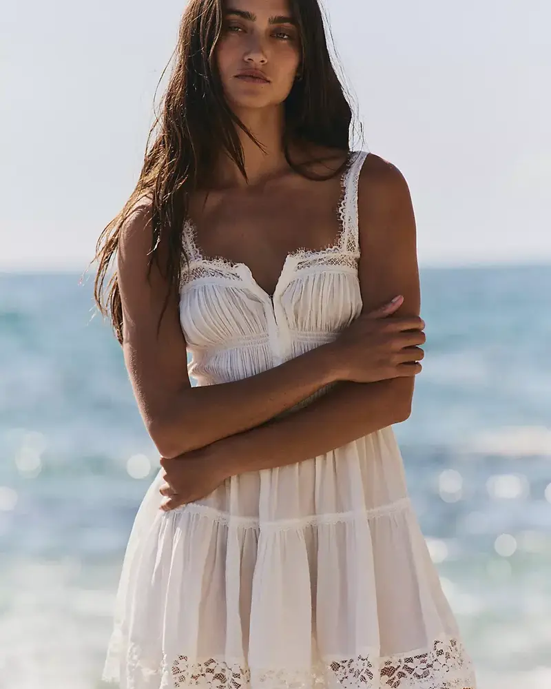 Free People So In Love Mini Slip Dress | Ivory
