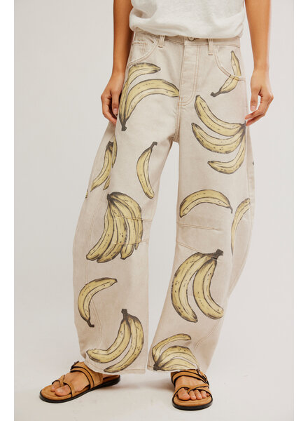 Free People Good Luck Printed Barrel Jeans | Bananas