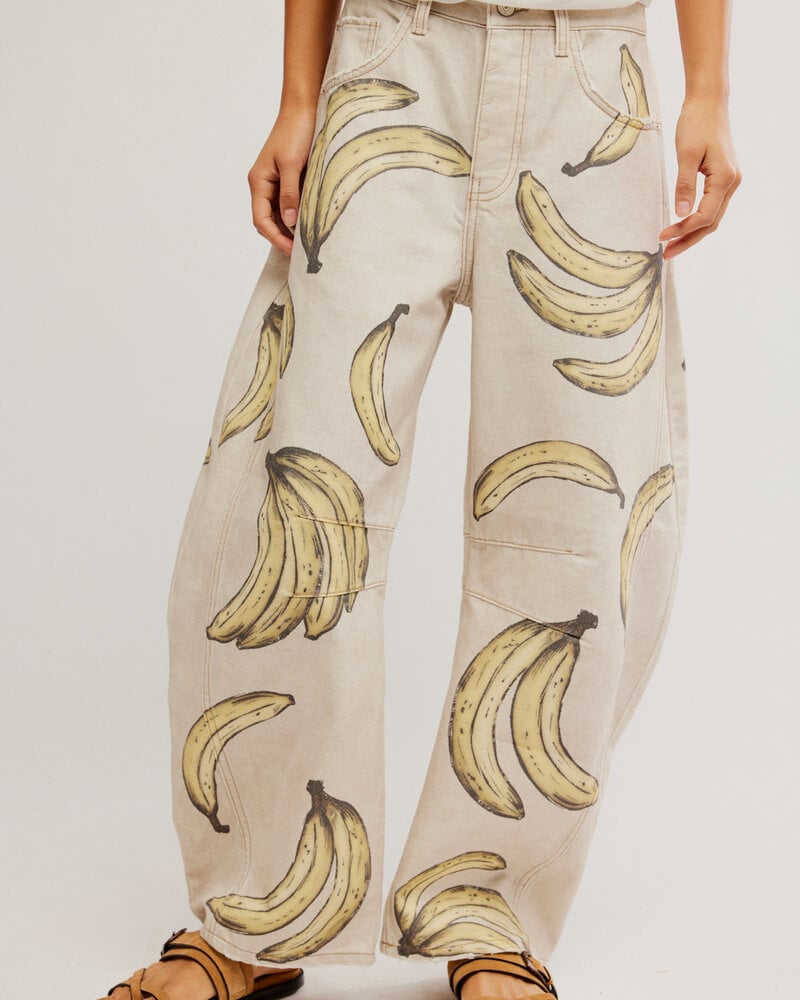 Free People Good Luck Printed Barrel Jeans | Bananas