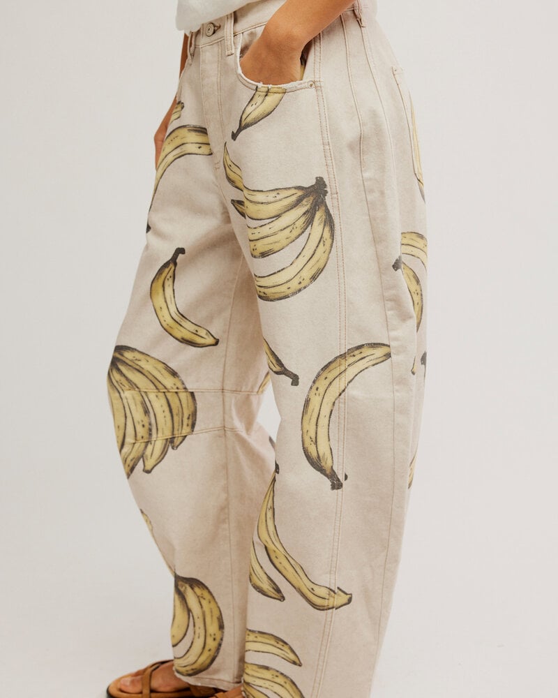 Free People Good Luck Printed Barrel Jeans | Bananas