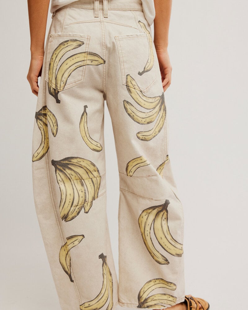 Free People Good Luck Printed Barrel Jeans | Bananas