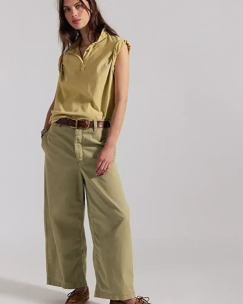 Free People Lay Down Chino Trousers | Aloe