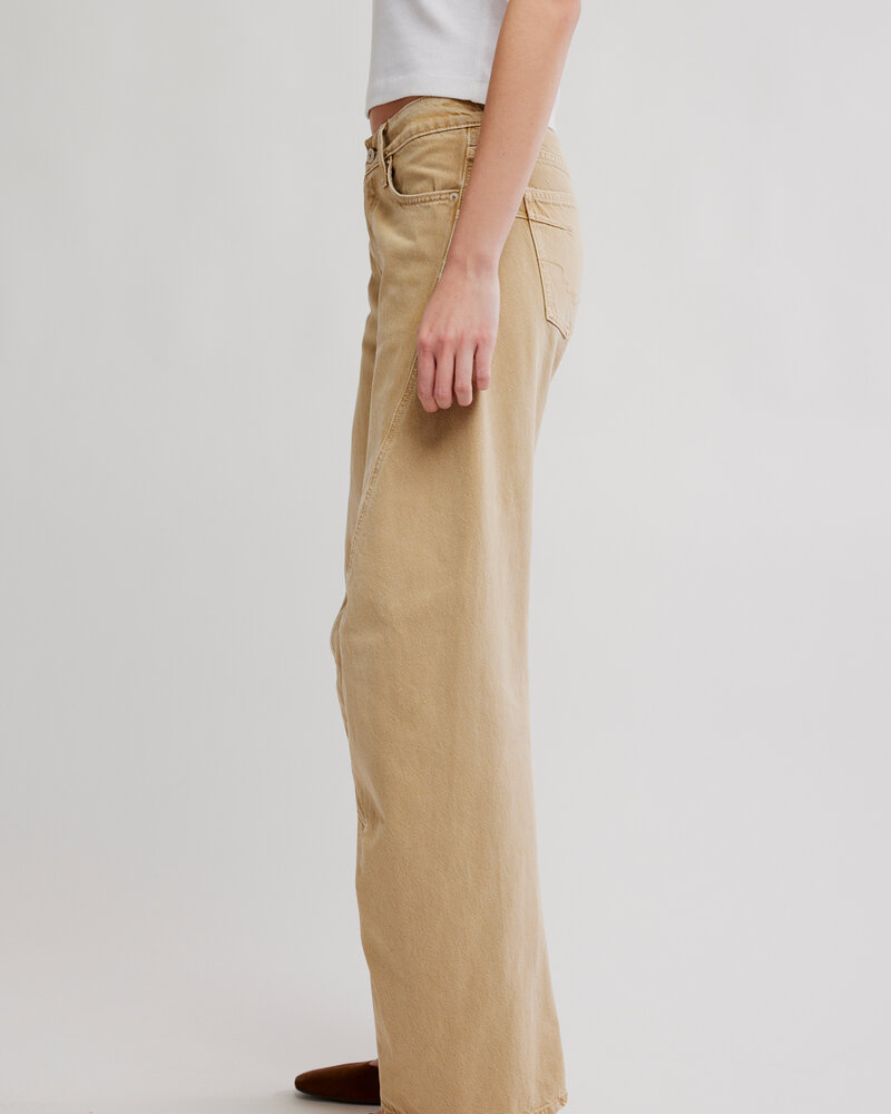 Free People Fable Low-Rise Twisted Bowed Jeans | Oat
