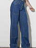 Shanny Snap Detail Wide Leg Jeans